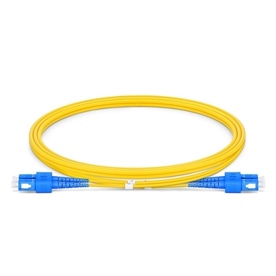 SC UPCのへの10m SC UPCは二重3.0mm OFNR 9/125単一モードをパッチ・コード