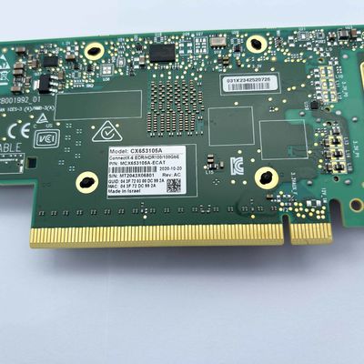 Mellanox ConnectX-6 VPI MCX653105A-ECAT サーバーアダプタ 100GbE インフィニバンド EDR HDR100 シングル QSFP56 PCIe 4.0 X 16 ネットワークカード