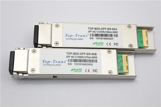 60km BIDI 10G SMF SFPモジュール1270nm R1330nmのネットワーク ソリューション